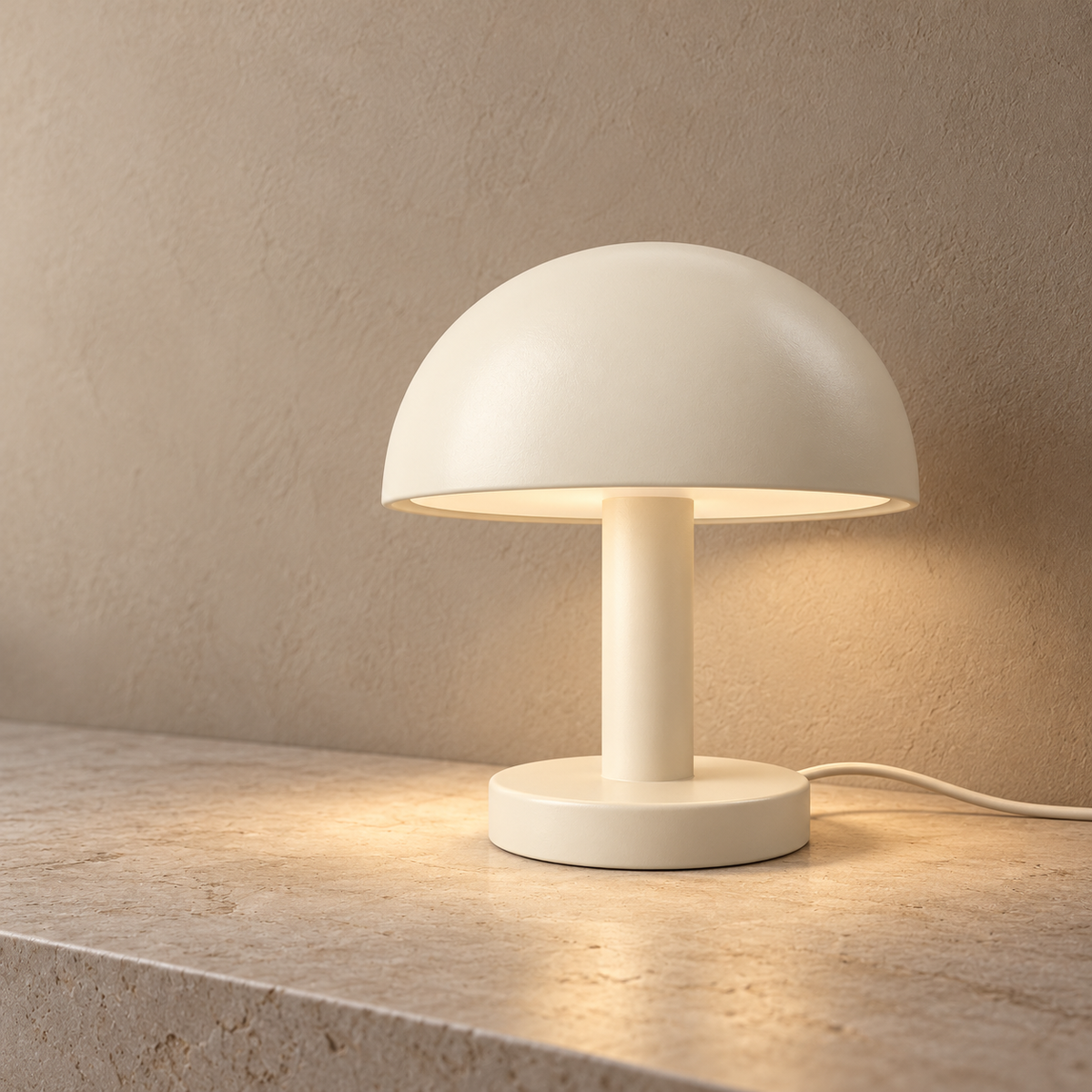 Everlumaor Cream Mushroom Table Lamp