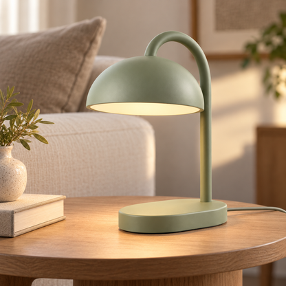 Everlumaor Sage Green Curved Arm Table Lamp