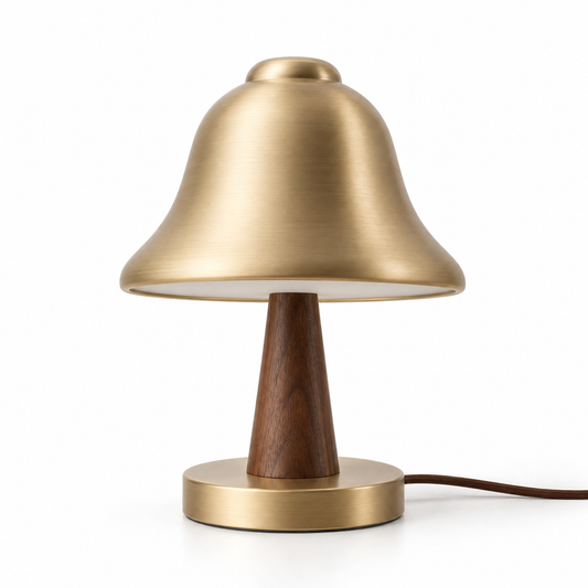Everlumaor Gold-Tone Bell Shade Table Lamp