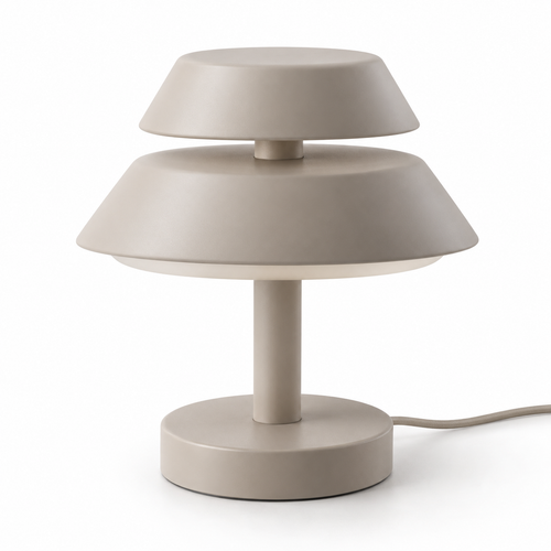 Everlumaor Taupe Layered Shade Table Lamp