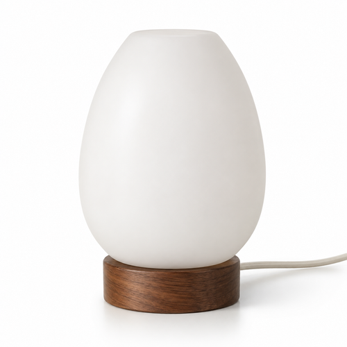 Everlumaor Frosted Glass-Look Oval Table Lamp