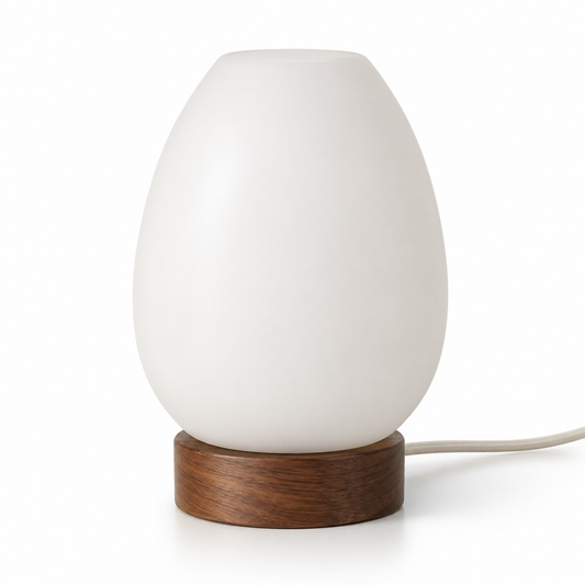 Everlumaor Frosted Glass-Look Oval Table Lamp