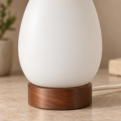 Everlumaor Frosted Glass-Look Oval Table Lamp