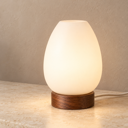 Everlumaor Frosted Glass-Look Oval Table Lamp