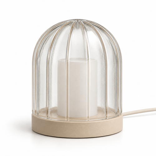 Everlumaor Clear Ribbed Dome Table Lamp