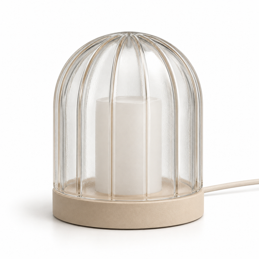 Everlumaor Clear Ribbed Dome Table Lamp