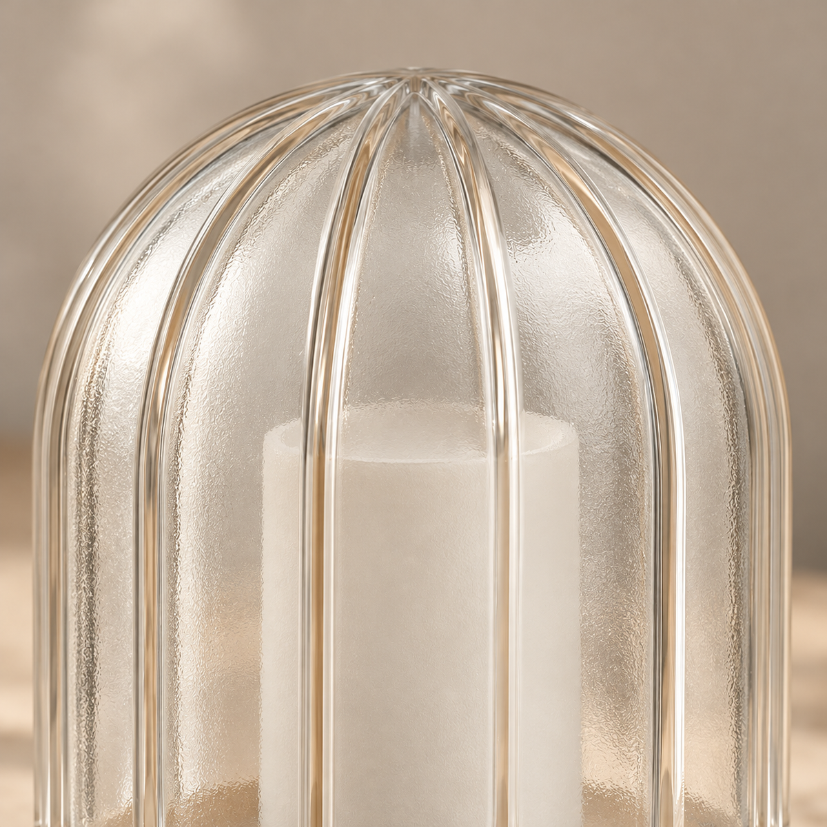 Everlumaor Clear Ribbed Dome Table Lamp