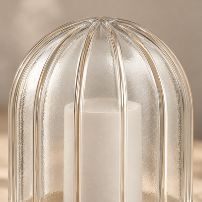 Everlumaor Clear Ribbed Dome Table Lamp