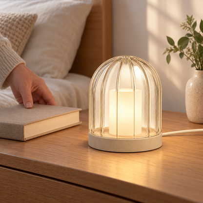 Everlumaor Clear Ribbed Dome Table Lamp