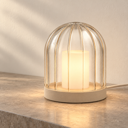 Everlumaor Clear Ribbed Dome Table Lamp