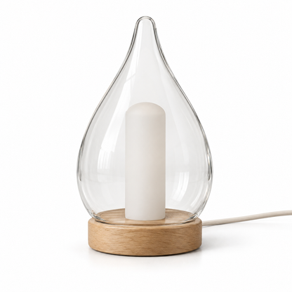Everlumaor Clear Glass-Look Teardrop Table Lamp