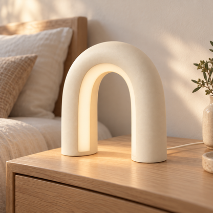 Everlumaor Cream Arch Table Lamp