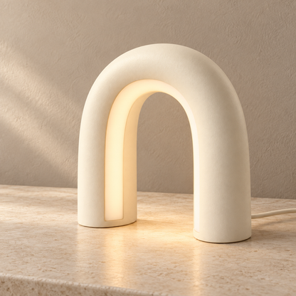Everlumaor Cream Arch Table Lamp