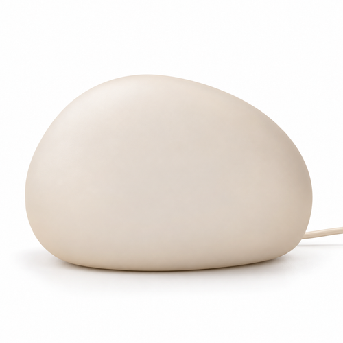 Everlumaor Cream Pebble Table Lamp