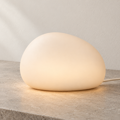 Everlumaor Cream Pebble Table Lamp