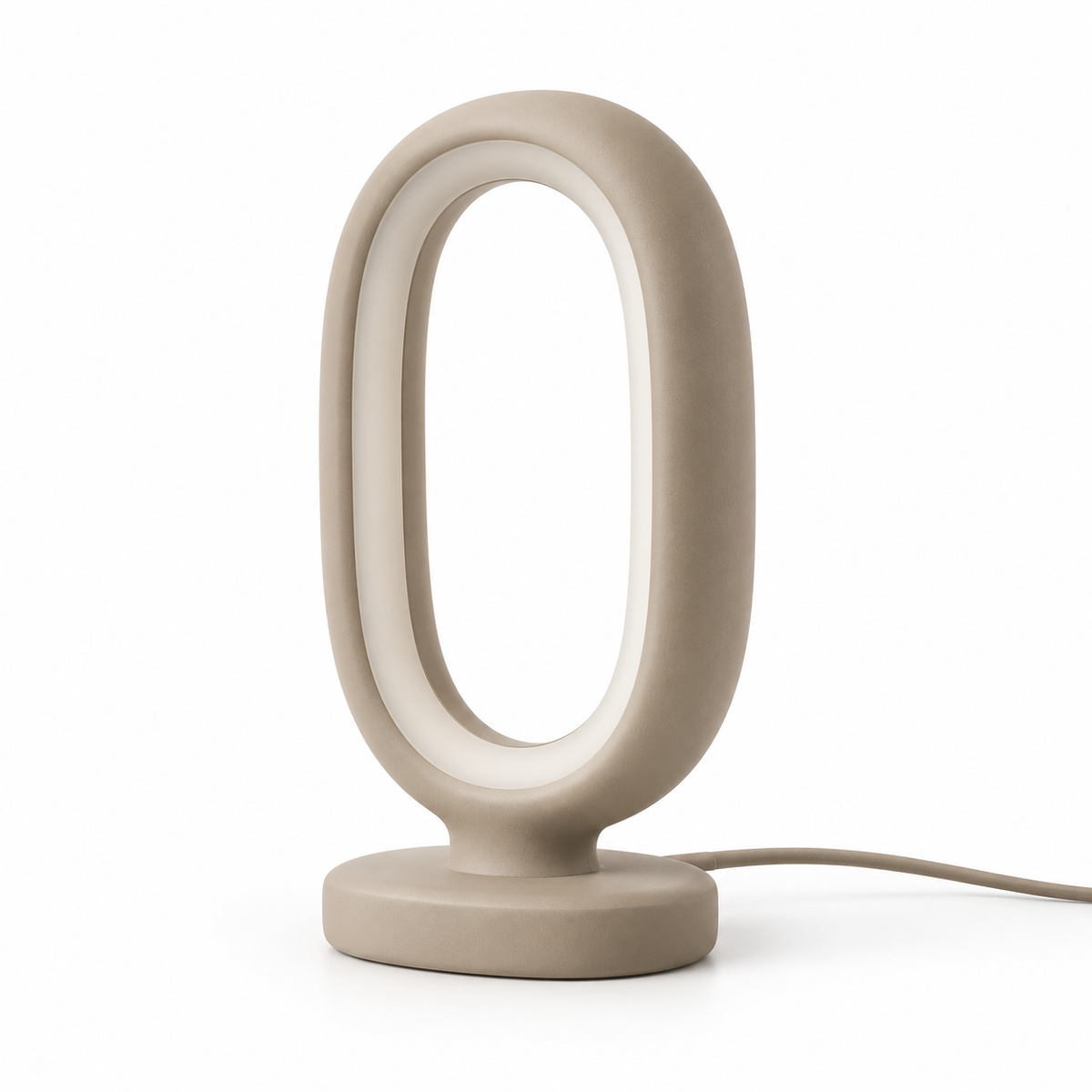Everlumaor Taupe Oval Loop Table Lamp