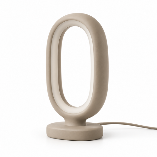 Everlumaor Taupe Oval Loop Table Lamp