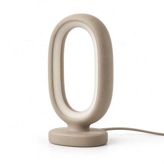 Everlumaor Taupe Oval Loop Table Lamp
