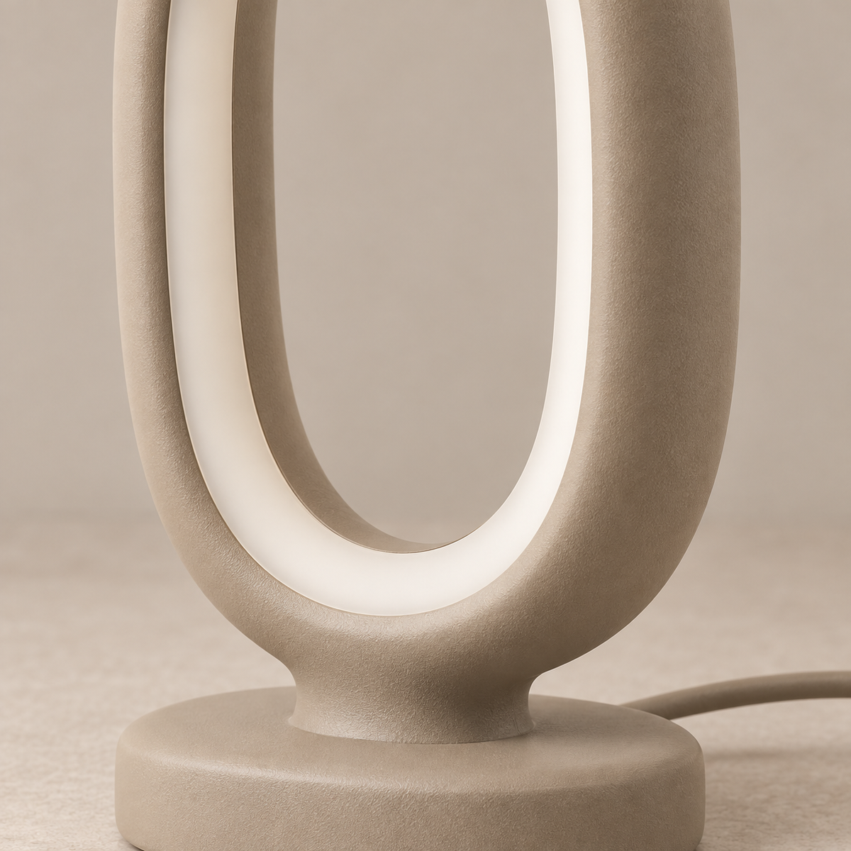 Everlumaor Taupe Oval Loop Table Lamp