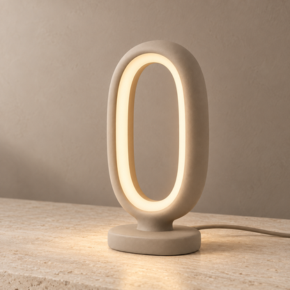 Everlumaor Taupe Oval Loop Table Lamp