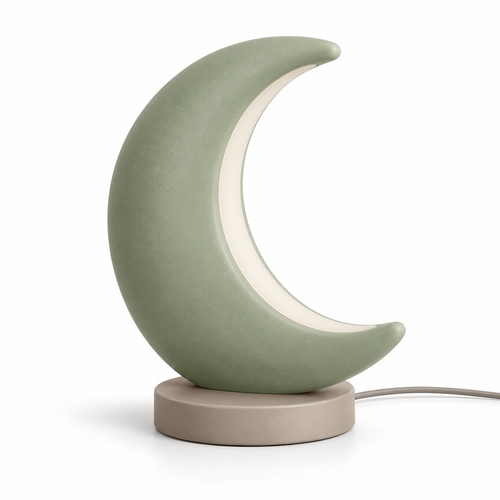 Everlumaor Sage Green Crescent Moon Table Lamp