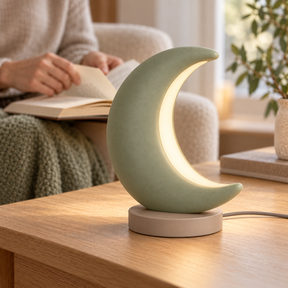 Everlumaor Sage Green Crescent Moon Table Lamp