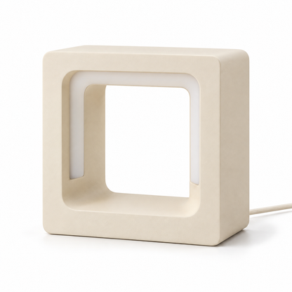 Everlumaor Cream Square Frame Table Lamp