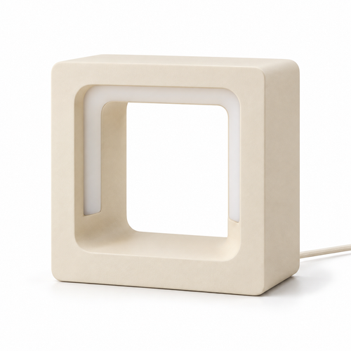 Everlumaor Cream Square Frame Table Lamp