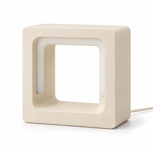 Everlumaor Cream Square Frame Table Lamp