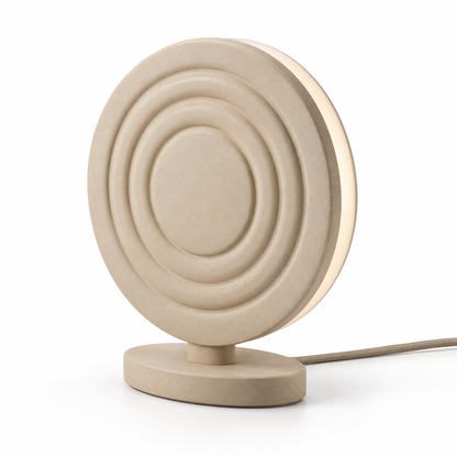 Everlumaor Taupe Concentric Circle Table Lamp