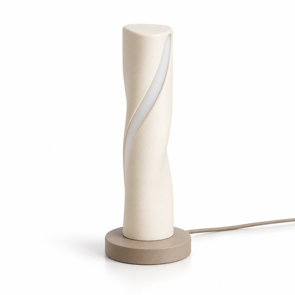 Everlumaor Cream Spiral Column Table Lamp