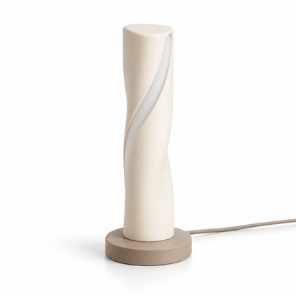 Everlumaor Cream Spiral Column Table Lamp