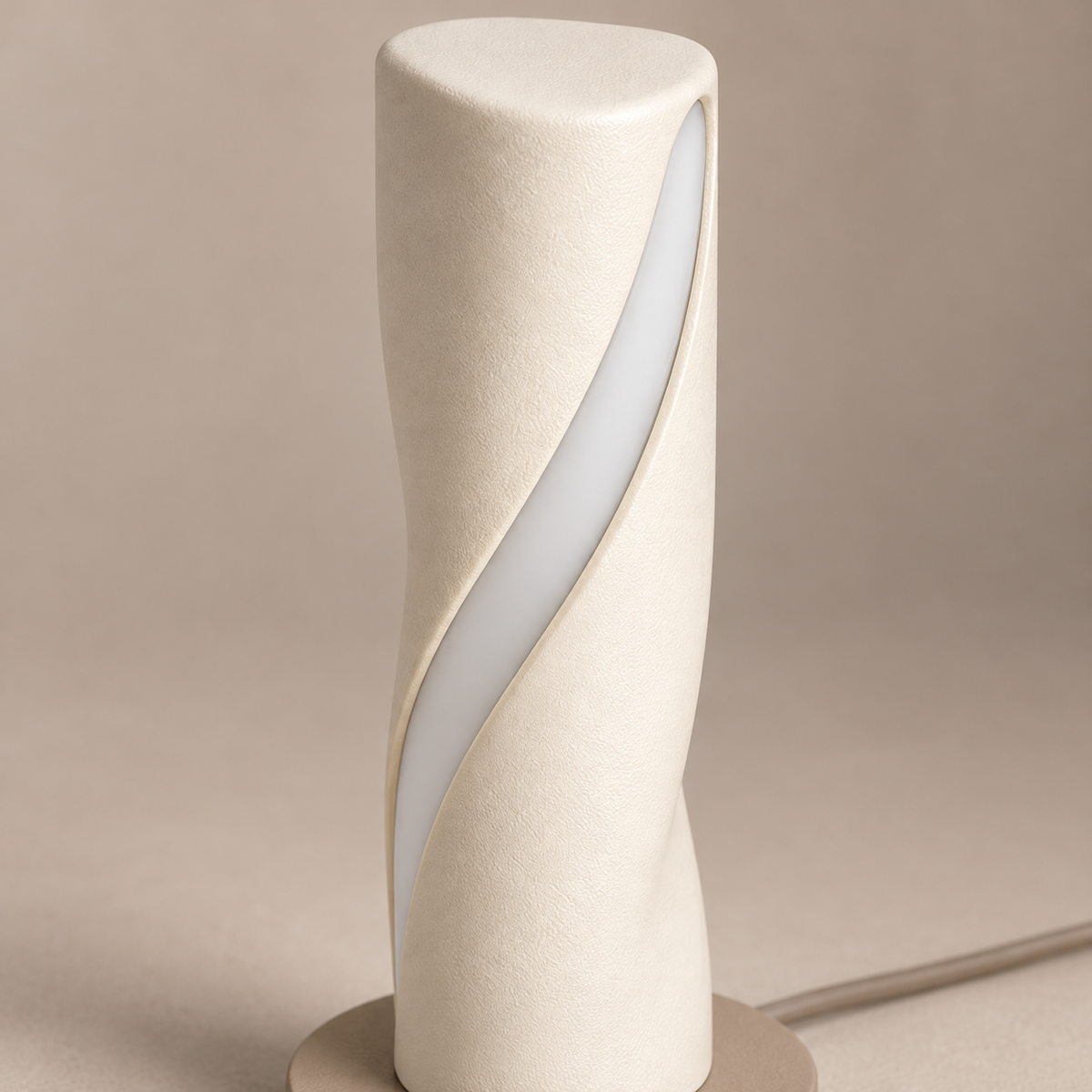 Everlumaor Cream Spiral Column Table Lamp